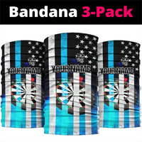 Personalized Blue Flame American Flag Dart Neck Gaiter Patriotic Dartboard Design - Wonder Print Shop
