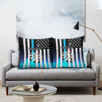 Personalized Blue Flame American Flag Dart Pillow Cover Patriotic Dartboard Design - Wonder Print Shop