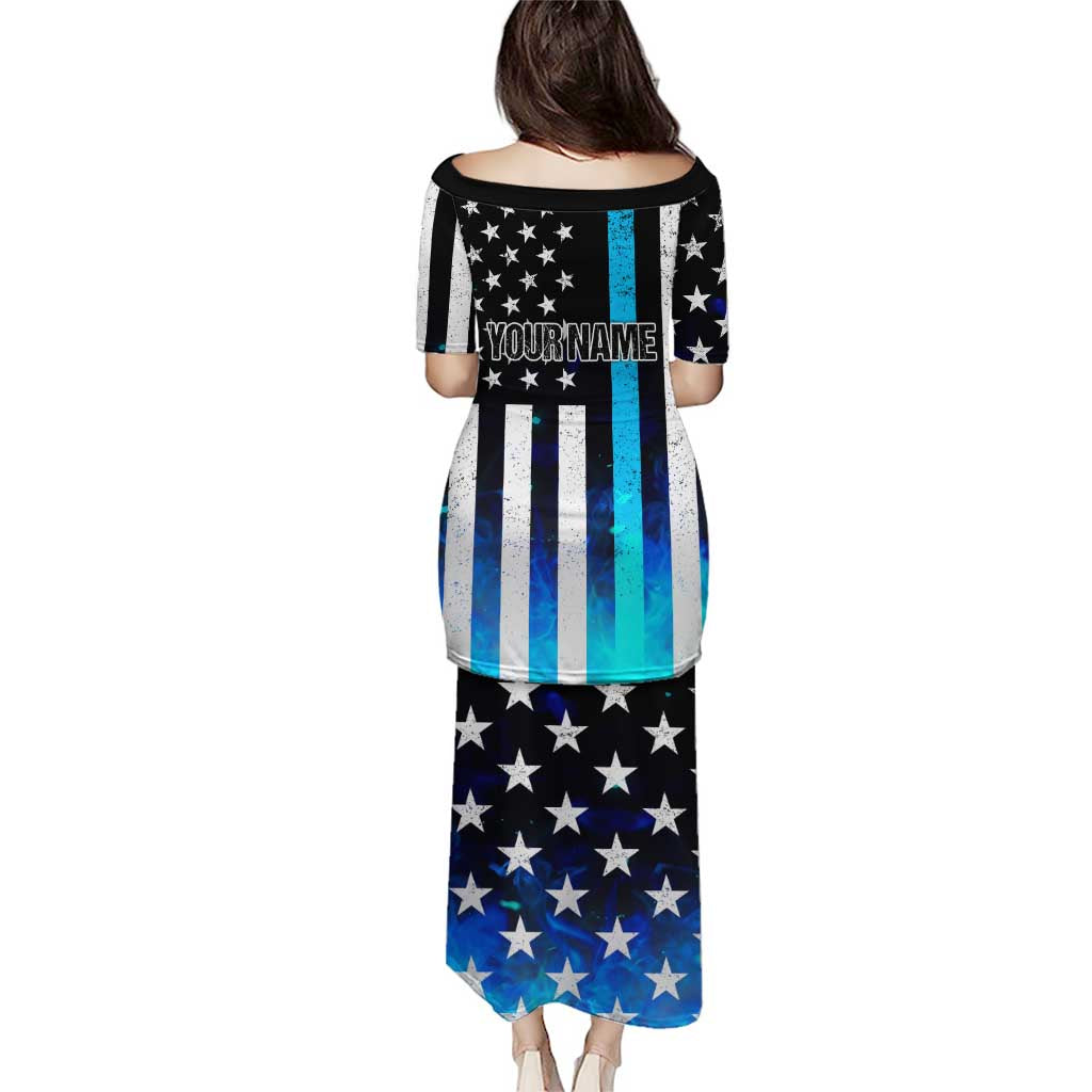 Personalized Blue Flame American Flag Dart Puletasi Patriotic Dartboard Design - Wonder Print Shop
