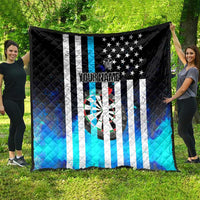 Personalized Blue Flame American Flag Dart Quilt Patriotic Dartboard Design - Wonder Print Shop