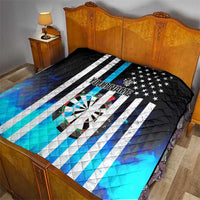 Personalized Blue Flame American Flag Dart Quilt Patriotic Dartboard Design - Wonder Print Shop