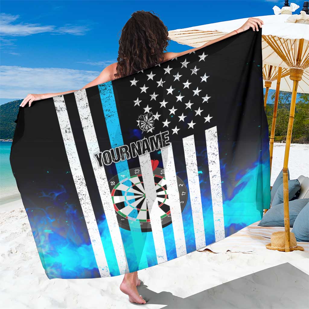 Personalized Blue Flame American Flag Dart Sarong Patriotic Dartboard Design - Wonder Print Shop