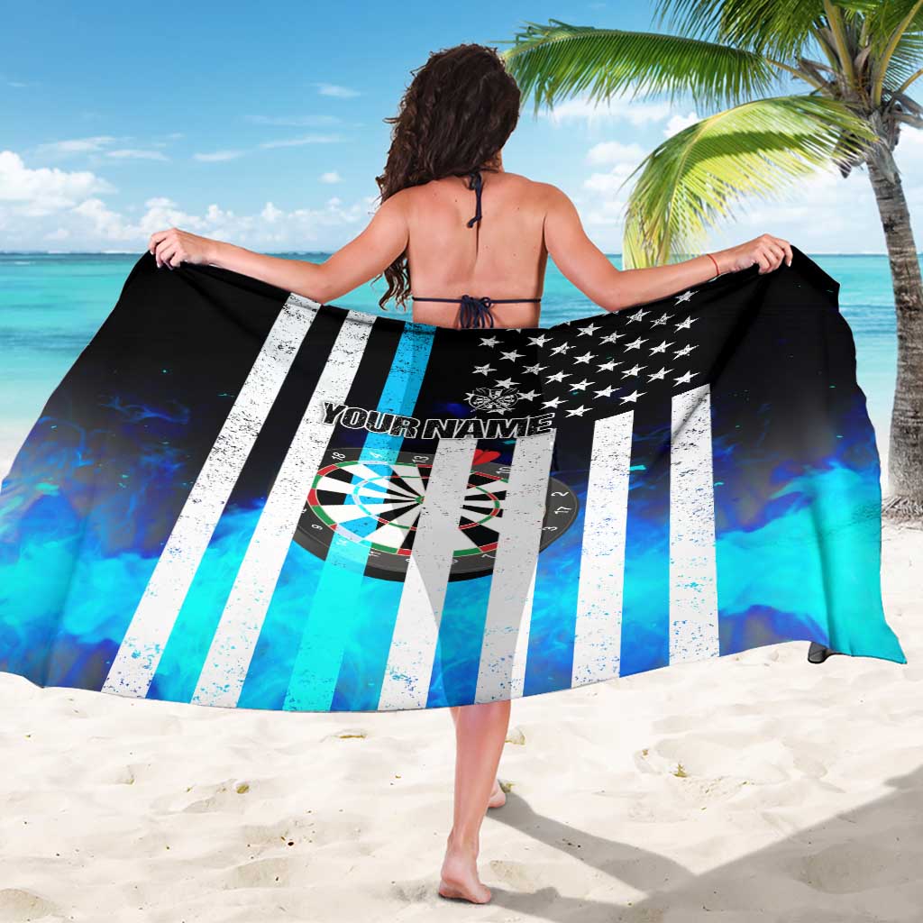 Personalized Blue Flame American Flag Dart Sarong Patriotic Dartboard Design - Wonder Print Shop