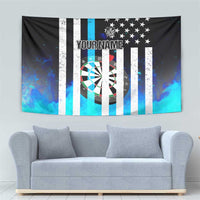 Personalized Blue Flame American Flag Dart Tapestry Patriotic Dartboard Design - Wonder Print Shop