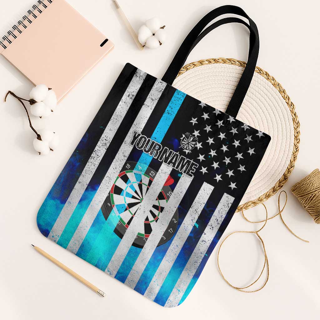 Personalized Blue Flame American Flag Dart Tote Bag Patriotic Dartboard Design - Wonder Print Shop