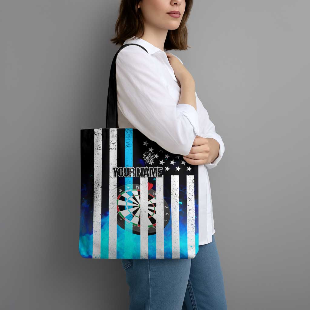 Personalized Blue Flame American Flag Dart Tote Bag Patriotic Dartboard Design - Wonder Print Shop