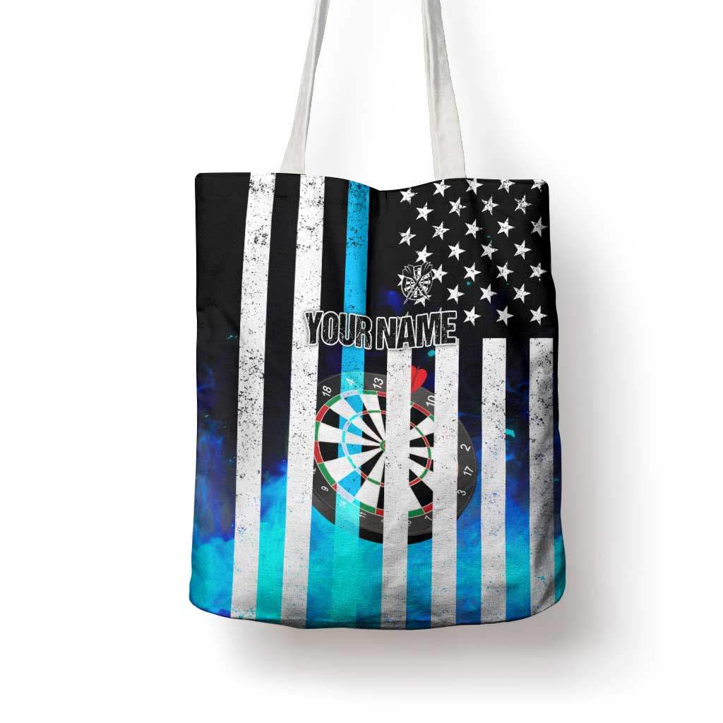 Personalized Blue Flame American Flag Dart Tote Bag Patriotic Dartboard Design - Wonder Print Shop