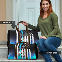 Personalized Blue Flame American Flag Dart Travel Bag Patriotic Dartboard Design - Wonder Print Shop