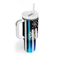 Personalized Blue Flame American Flag Dart Tumbler With Handle Patriotic Dartboard Design - Wonder Print Shop