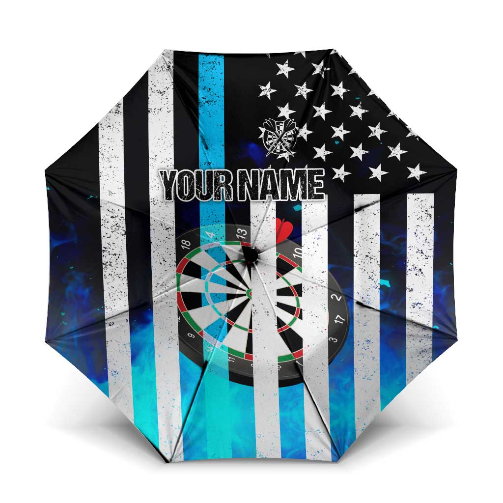 Personalized Blue Flame American Flag Dart Umbrella Patriotic Dartboard Design - Wonder Print Shop