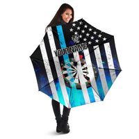 Personalized Blue Flame American Flag Dart Umbrella Patriotic Dartboard Design - Wonder Print Shop