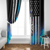 Personalized Blue Flame American Flag Dart Window Curtain Patriotic Dartboard Design - Wonder Print Shop
