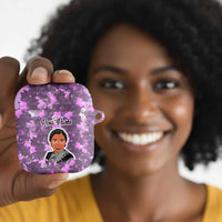 Rosa Parks AirPods Case Purple Floral Pattern Civil Rights Tribute Bold Name Repeated Text Design - Wonder Print Shop