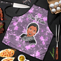 Rosa Parks Apron Purple Floral Pattern Civil Rights Tribute Bold Name Repeated Text Design - Wonder Print Shop