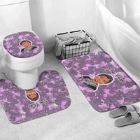 Rosa Parks Bathroom Set Purple Floral Pattern Civil Rights Tribute Bold Name Repeated Text Design - Wonder Print Shop