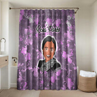 Rosa Parks Bathroom Set Purple Floral Pattern Civil Rights Tribute Bold Name Repeated Text Design - Wonder Print Shop