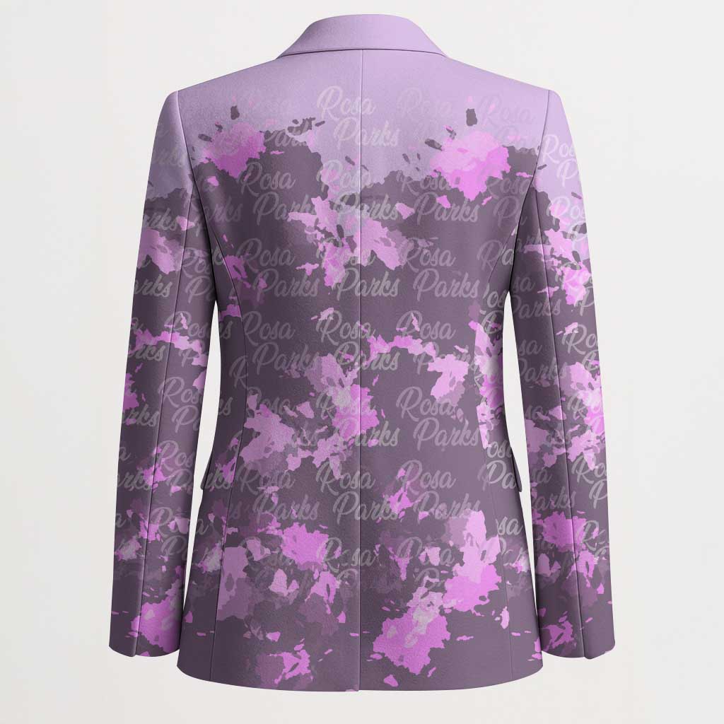Rosa Parks Blazer Purple Floral Pattern Civil Rights Tribute Bold Name Repeated Text Design - Wonder Print Shop