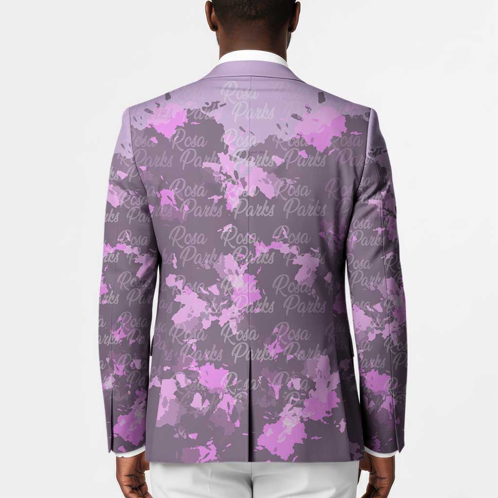 Rosa Parks Blazer Purple Floral Pattern Civil Rights Tribute Bold Name Repeated Text Design - Wonder Print Shop