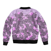Rosa Parks Bomber Jacket Purple Floral Pattern Civil Rights Tribute Bold Name Repeated Text Design - Wonder Print Shop