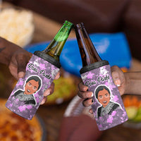 Rosa Parks 4 in 1 Can Cooler Tumbler Purple Floral Pattern Civil Rights Tribute Bold Name Repeated Text Design - Wonder Print Shop