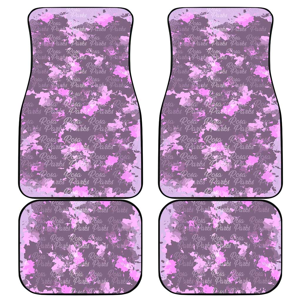 Rosa Parks Car Mats Purple Floral Pattern Civil Rights Tribute Bold Name Repeated Text Design - Wonder Print Shop