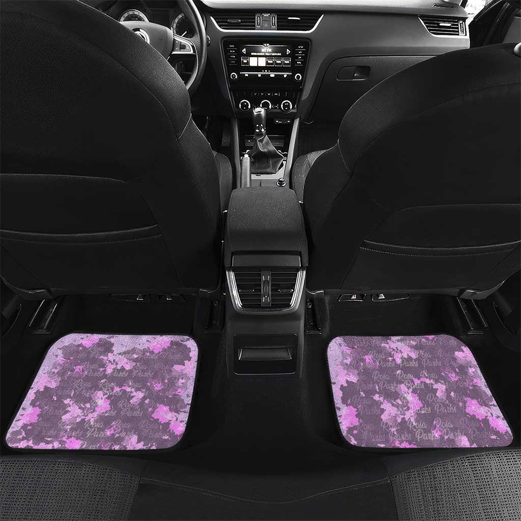 Rosa Parks Car Mats Purple Floral Pattern Civil Rights Tribute Bold Name Repeated Text Design - Wonder Print Shop