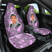 Rosa Parks Car Seat Cover Purple Floral Pattern Civil Rights Tribute Bold Name Repeated Text Design - Wonder Print Shop