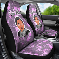 Rosa Parks Car Seat Cover Purple Floral Pattern Civil Rights Tribute Bold Name Repeated Text Design - Wonder Print Shop