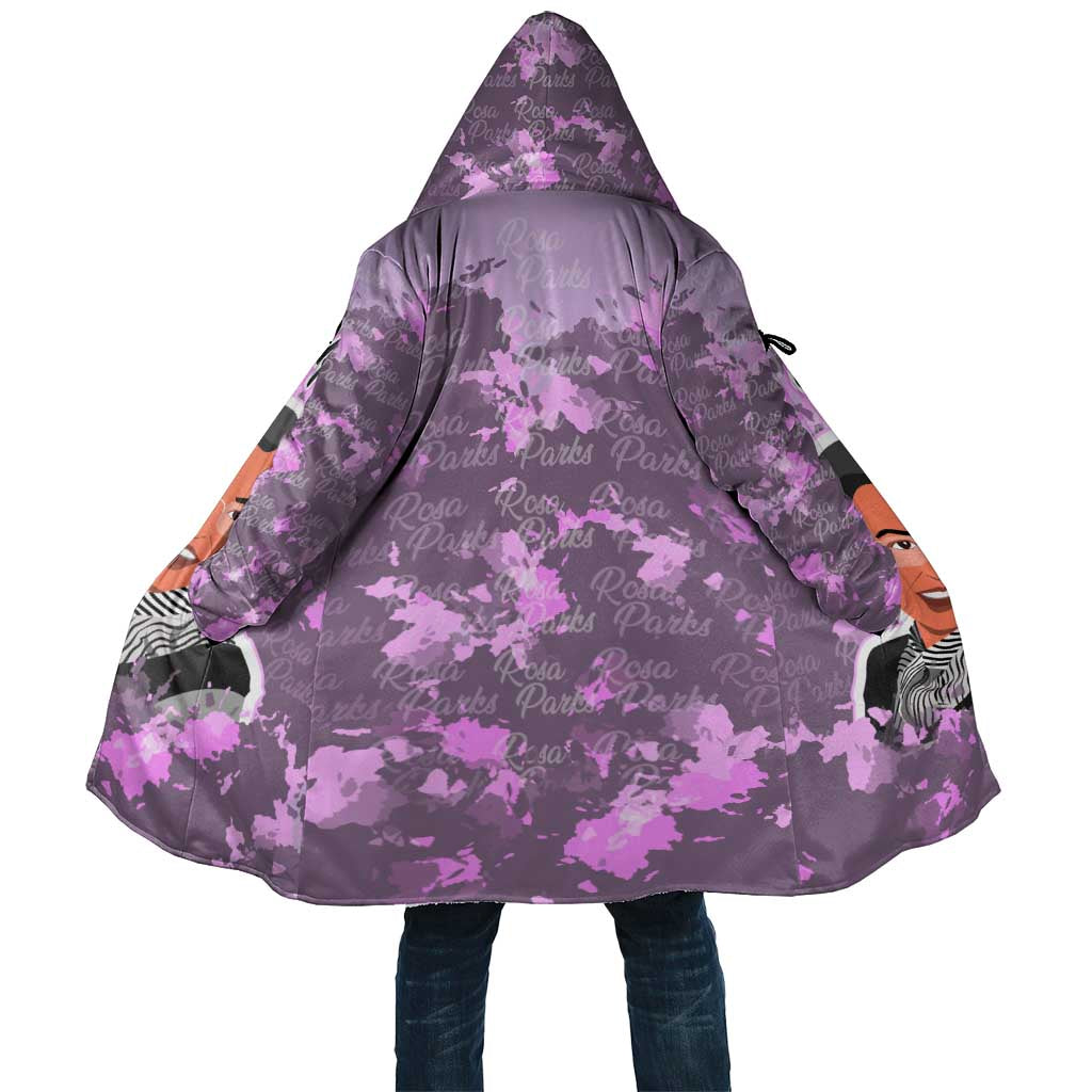 Rosa Parks Cloak Purple Floral Pattern Civil Rights Tribute Bold Name Repeated Text Design - Wonder Print Shop