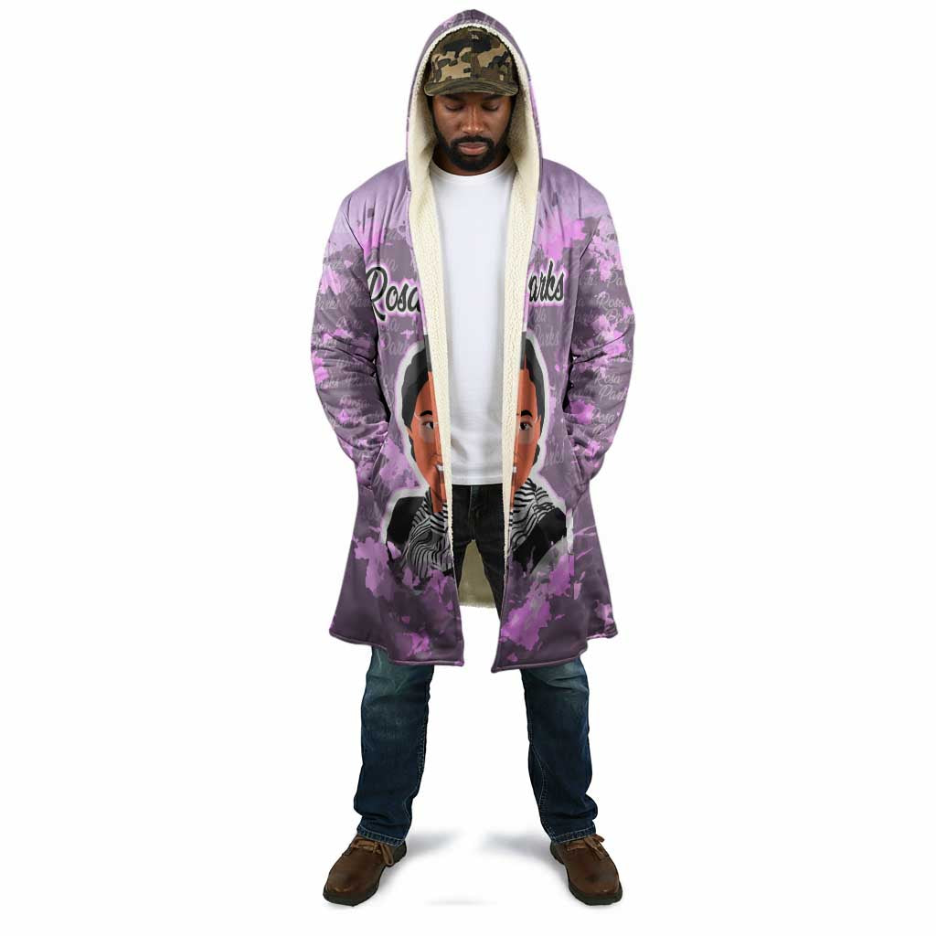 Rosa Parks Cloak Purple Floral Pattern Civil Rights Tribute Bold Name Repeated Text Design - Wonder Print Shop