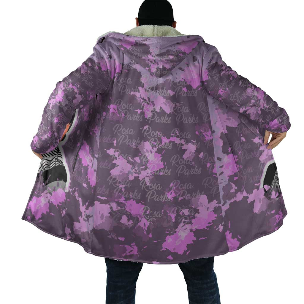 Rosa Parks Cloak Purple Floral Pattern Civil Rights Tribute Bold Name Repeated Text Design - Wonder Print Shop