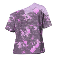 Rosa Parks Cross Shoulder Shirt Purple Floral Pattern Civil Rights Tribute Bold Name Repeated Text Design - Wonder Print Shop