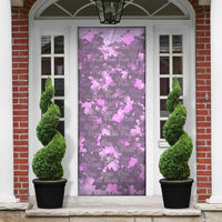 Rosa Parks Door Cover Purple Floral Pattern Civil Rights Tribute Bold Name Repeated Text Design - Wonder Print Shop