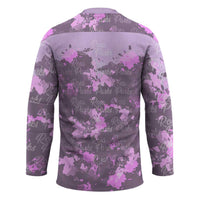 Rosa Parks Hockey Jersey Purple Floral Pattern Civil Rights Tribute Bold Name Repeated Text Design - Wonder Print Shop