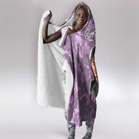 Rosa Parks Hooded Blanket Purple Floral Pattern Civil Rights Tribute Bold Name Repeated Text Design - Wonder Print Shop