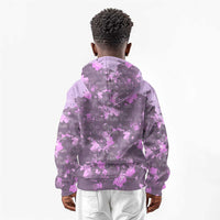Rosa Parks Kid Hoodie Purple Floral Pattern Civil Rights Tribute Bold Name Repeated Text Design - Wonder Print Shop