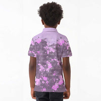 Rosa Parks Kid Polo Shirt Purple Floral Pattern Civil Rights Tribute Bold Name Repeated Text Design TS04