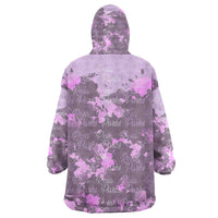 Rosa Parks Kid Wearable Blanket Hoodie Purple Floral Pattern Civil Rights Tribute Bold Name Repeated Text Design - Wonder Print Shop