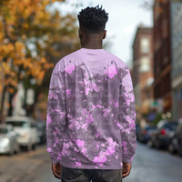 Rosa Parks Long Sleeve Shirt Purple Floral Pattern Civil Rights Tribute Bold Name Repeated Text Design - Wonder Print Shop