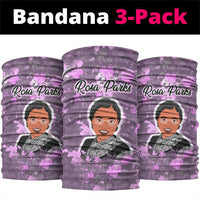 Rosa Parks Neck Gaiter Purple Floral Pattern Civil Rights Tribute Bold Name Repeated Text Design - Wonder Print Shop