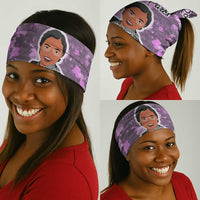 Rosa Parks Neck Gaiter Purple Floral Pattern Civil Rights Tribute Bold Name Repeated Text Design - Wonder Print Shop