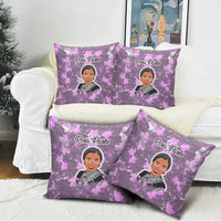 Rosa Parks Pillow Cover Purple Floral Pattern Civil Rights Tribute Bold Name Repeated Text Design - Wonder Print Shop