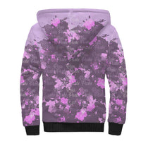 Rosa Parks Sherpa Hoodie Purple Floral Pattern Civil Rights Tribute Bold Name Repeated Text Design - Wonder Print Shop