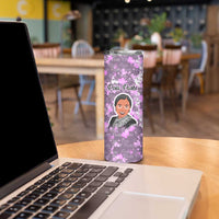 Rosa Parks Skinny Tumbler Purple Floral Pattern Civil Rights Tribute Bold Name Repeated Text Design - Wonder Print Shop
