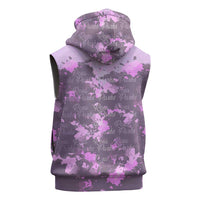 Rosa Parks Sleeveless Hoodie Purple Floral Pattern Civil Rights Tribute Bold Name Repeated Text Design - Wonder Print Shop