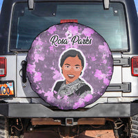 Rosa Parks Spare Tire Cover Purple Floral Pattern Civil Rights Tribute Bold Name Repeated Text Design - Wonder Print Shop