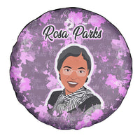 Rosa Parks Spare Tire Cover Purple Floral Pattern Civil Rights Tribute Bold Name Repeated Text Design - Wonder Print Shop