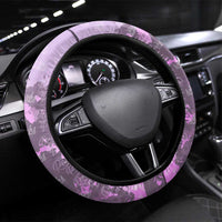 Rosa Parks Steering Wheel Cover Purple Floral Pattern Civil Rights Tribute Bold Name Repeated Text Design - Wonder Print Shop