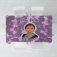 Rosa Parks Tablecloth Purple Floral Pattern Civil Rights Tribute Bold Name Repeated Text Design - Wonder Print Shop