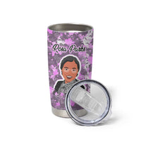 Rosa Parks Tumbler Cup Purple Floral Pattern Civil Rights Tribute Bold Name Repeated Text Design - Wonder Print Shop